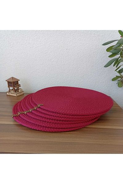 Naspar 6 Piece Fuchsia Color Supla Set, Modern American Service, Stylish Presentation Plate (32cm)