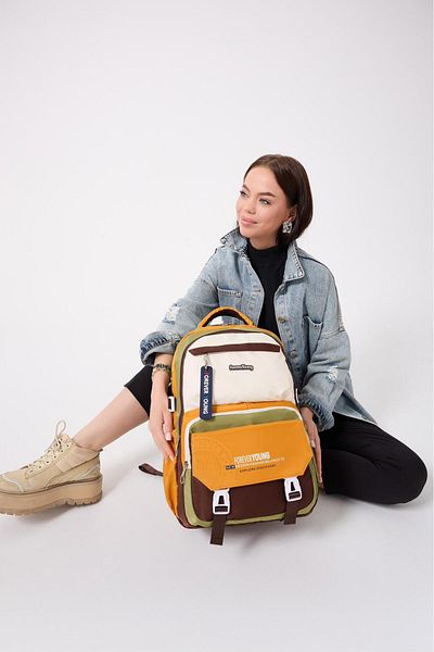 H&D COLLECTİON Unisex Satin Quality Water Repellent Fabric Backpack 2209