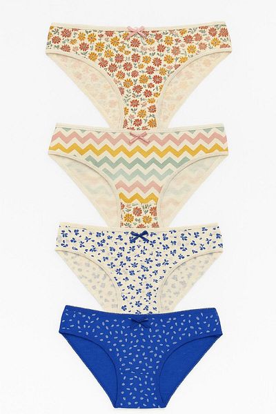 Luvty 4-Piece Patterned Hipster Panties