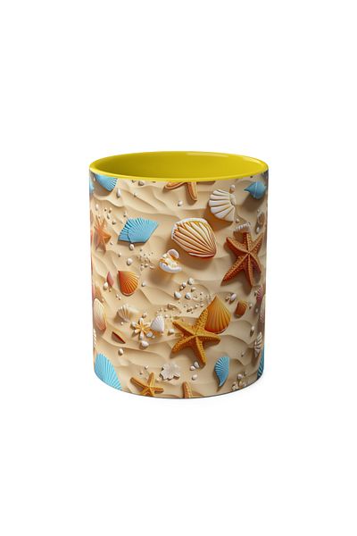 DUBLEMETRE Seashell Themed Printed Mug