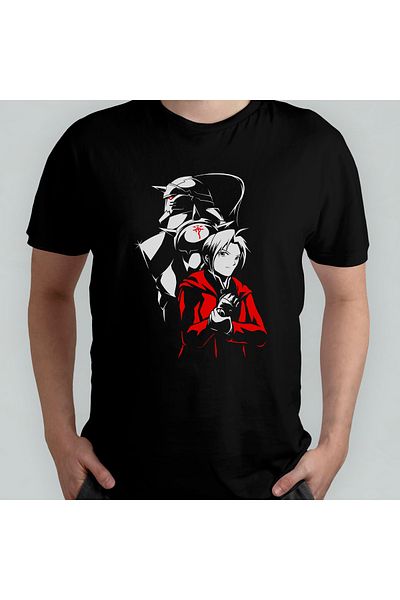 Pixxa Fullmetal Alchemist Unisex 100% Cotton Crew Neck T-Shirt Model 6