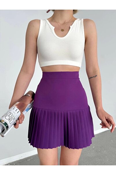 alluria Smk Shop Six Pleated Mini Skirt Purple S24705