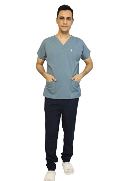 nutrix زي موحد للرجال من Lake Green Black Combination مصنوع من الليكرا الناعم...