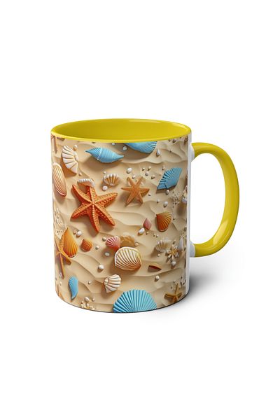 DUBLEMETRE Seashell Themed Printed Mug