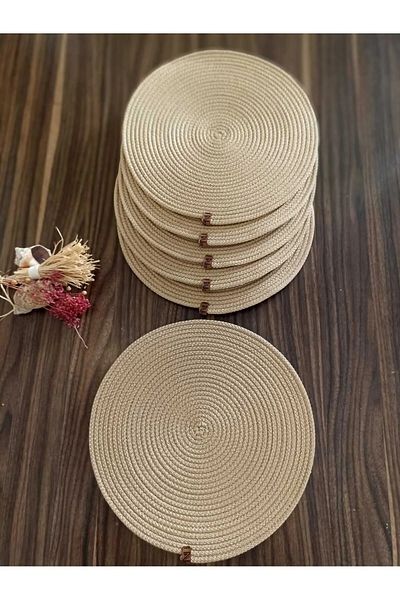 Naspar 6 Piece Wicker Color Supla Set, Modern American Service, Stylish Presentation Plate (32cm)