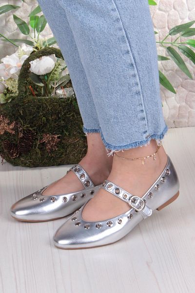 fort 027-822 Fls Women's Ballerinas with Sequin Detail and Tape Buckle Detail