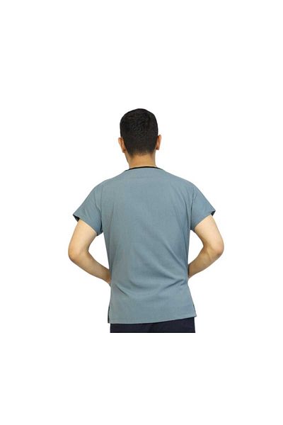 nutrix Lake Green Single Top Men's Mold Soft Lycra Bat Sleeve Nurse-Doctor Uniform Suit Scrubs