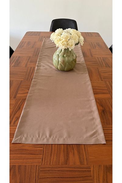 homease Velvet Textured Suede Runner Milky Brown (44*140)