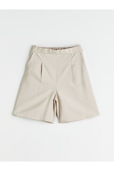 LC Waikiki New Season Women's Pleated Shorts with Elastic Waist - S5J662Z8
