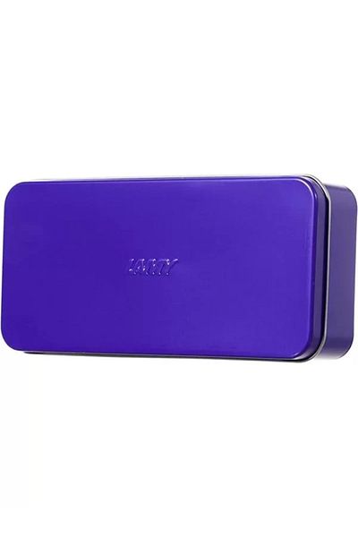 Mu Art Ahşap Safari Violet Metal Box, Pencil Case, for 2-3 Pens, Purple
