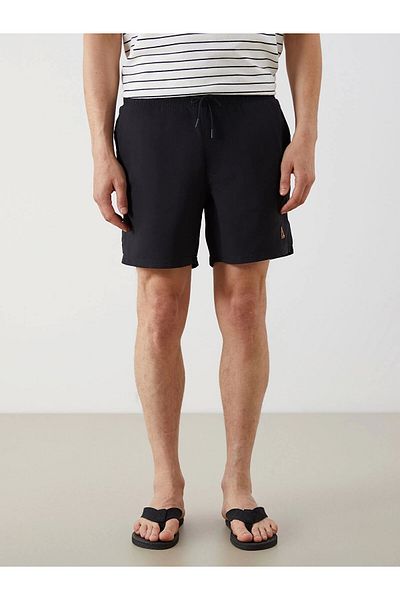 LC Waikiki Southblue Black Short Length Basic Men's Swim Shorts