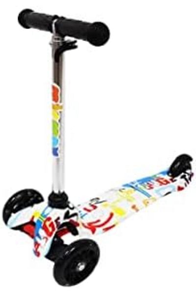 unbranded Micmax Kick Scooter 3 Wheels with Lighted Wheels - Adjusted Handbar from 52 to 69 cm
