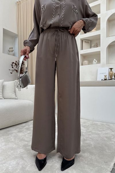 MİA NOURA Women's Tansel Fabric Lightweight Soft Fabric Pants