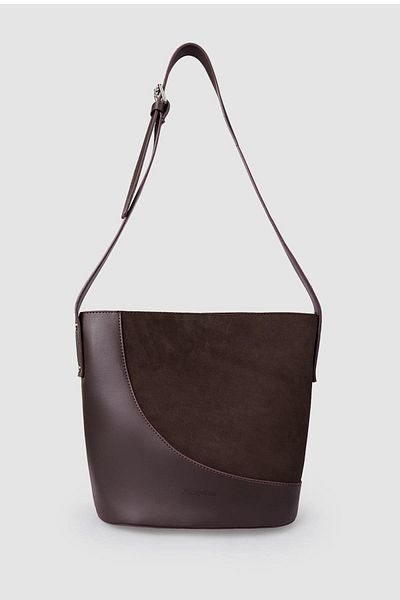 Jacquline Brown Nubuck Leather Detailed Women's Crossbody Bag