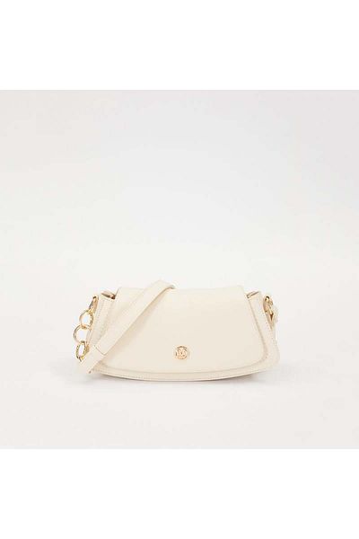 Levidor Cream Oval Form Elegant Shoulder Bag