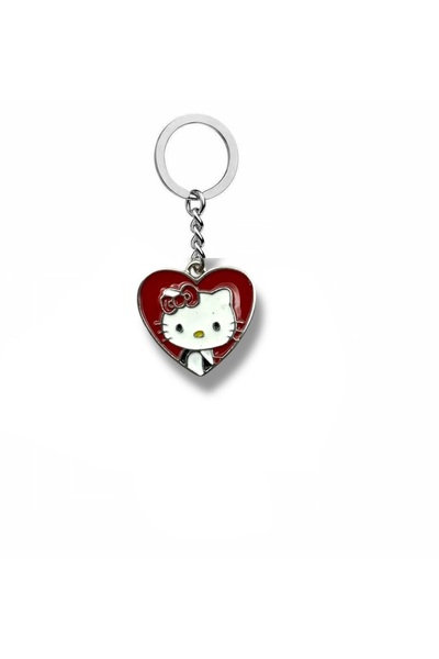 Herşey Nota Hello Kitty Red Heart Figured Keychain – Cute and Colorful Accessory