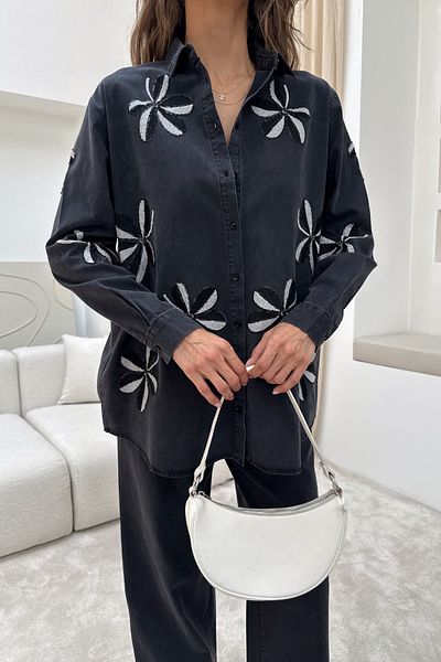 MİA NOURA COPIE - CAMPĂ DEMİN TANSEL PENTRU FEMEI CU BORDURI EMBROIDERE LA FAȚĂ ȘI MÂNĂ