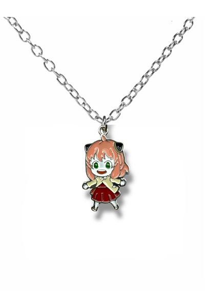 Herşey Nota Anime Spy X Family Anya Forger Figured Unisex Necklace – Cute Character Jewelry with 60 cm Chain
