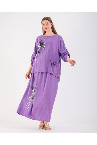 ZTO Women's Various Printed Bluz Skirt Set