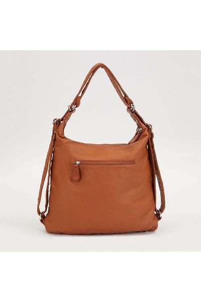 Levidor Tan Large Size Women's Leather Shoulder Bag