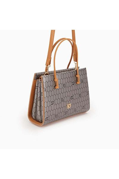 Levidor Platinum Honeycomb Printed Three-Eye Women's Handbag