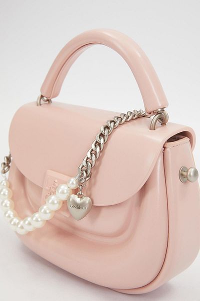 Levidor Women's Classic Handbag with Pink Heart Stone Strap