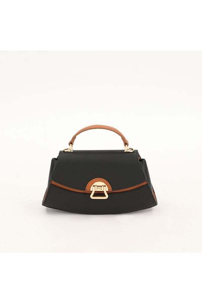 Levidor Black Camel Oval Women's Handbag