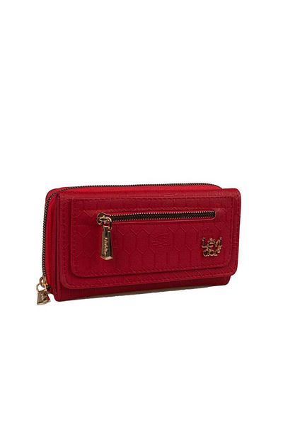 Levidor Red Women's Monogram License Printed Wallet