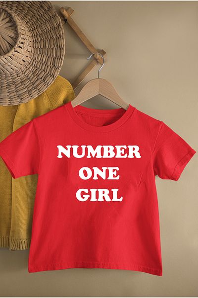 MAGORS Blackpink Rose One Number Girl Printed Cotton Short Sleeve Cycling Collar Children's Tee