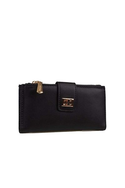 Levidor Black Plain Belted Women's Wallet