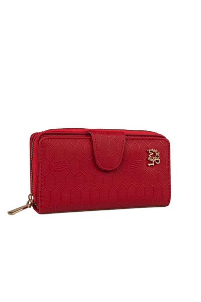 Levidor Women's Monogram Wallet with Red Cover