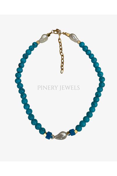 Pinery Jewels Evil Eye Beaded Row Summer Women's Necklace