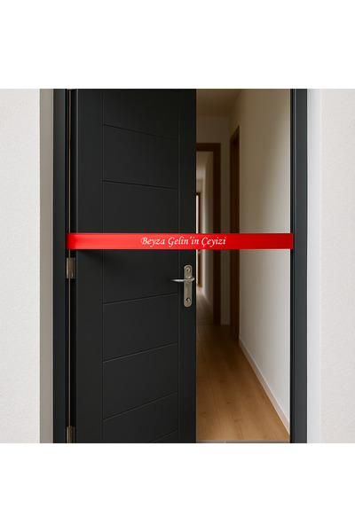 lafazan Kişiye Özel Çeyiz Alma Kapı Süsü | Çeyiz Koli Kurdelesi Geline Özel Kırmızı Kurdele