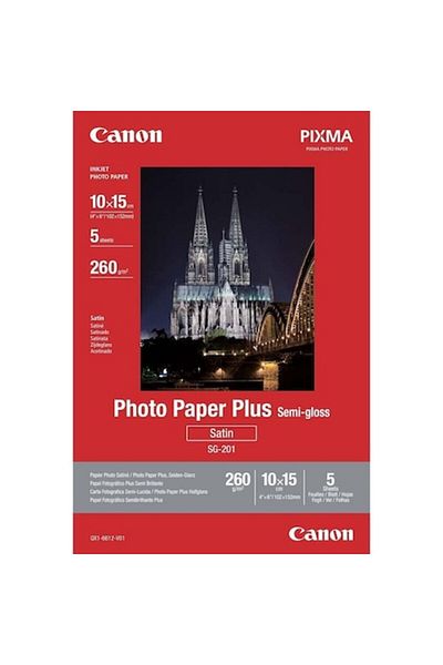 Canon Hartie Foto Pixma Plus Semi Gloss SG-201, 10x15cm, 260 g/m², 5 coli