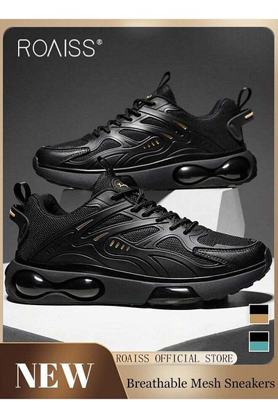ROAISS Mens Stretch Air Cushion Running Shoes Lightweight Sneakers