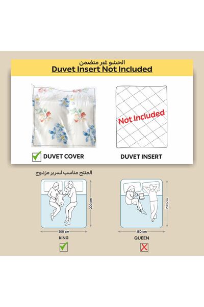 Donetella 6-Piece Printed Duvet Cover Set, King Size 220 x 240cm, Microfiber,( Without filler).