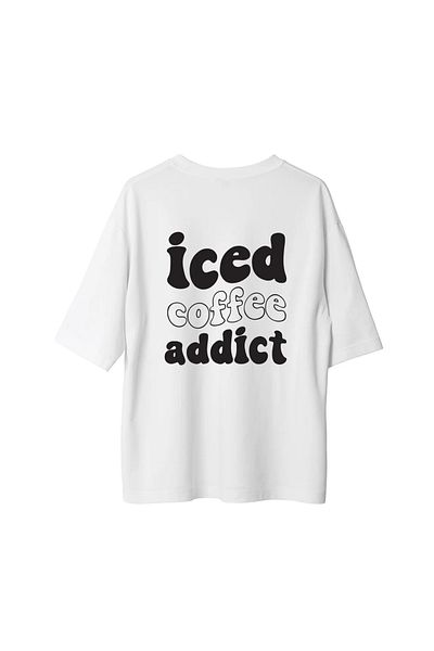 SVART WEAR Iced Coffee Addict Backside Printed Oversize Tshirt T-Shirt 100% Cotton