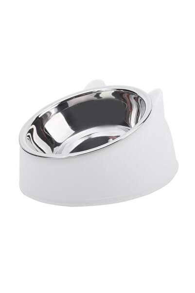 Choice أوعية طعام للقطط، بيضاء اللون، قطعتان أو نصف أو خمس قطع، بتصميم مائل م...