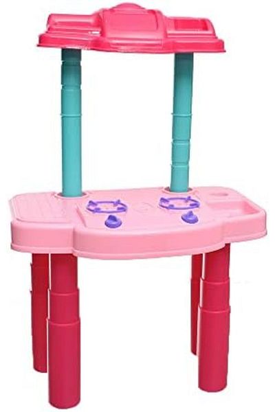 Toybox مجموعة مطبخ بلاستيكي مع نظام إضاءة وموسيقى للأطفال، 29 قطعة - وردي