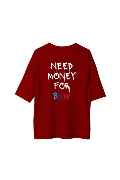 SVART WEAR Need Money for Bmw Backside Printed Oversize Tshirt T-Shirt 100% Cotton