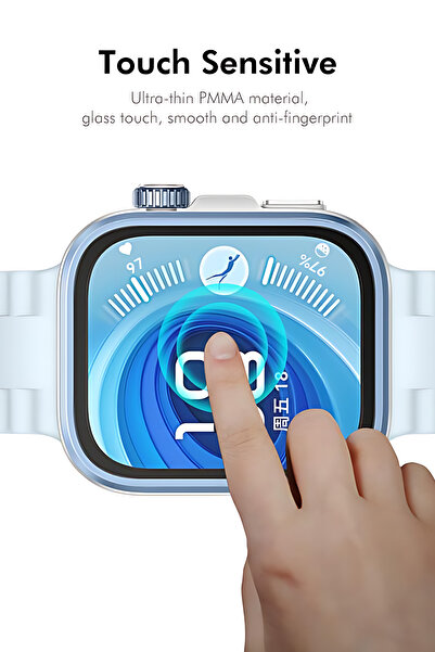 Fibaks Huawei Watch Fit 4 Pro Compatible Full Covering Curved Black Frame Pet Watch Screen Protector