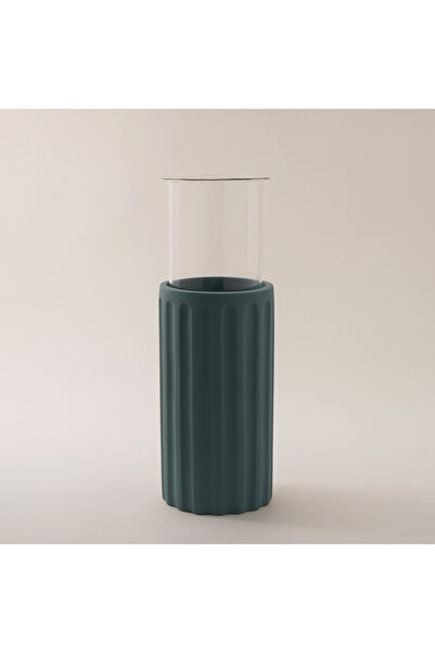 homez Ceramic Vase Yathrib Collection, Green 35*11.5*11.5Cm