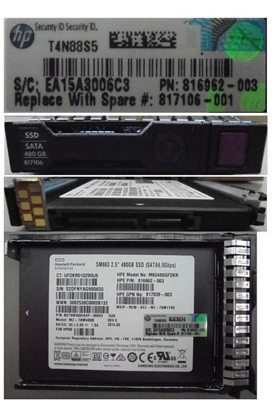 Inna marka HP Enterprise hot-plug SSD 480GB 2.5" SFF, 817106-001