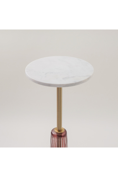 homez marble side table 30*56cm, pink