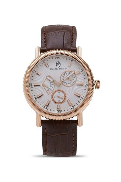 Philippe Moraly Men's Analog Wrist Watch L1471RWO - 36 mm - Brown
