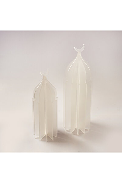 homez Glass Ramadan Decorative Piece, Blue 10.5*10.5*60.5Cm