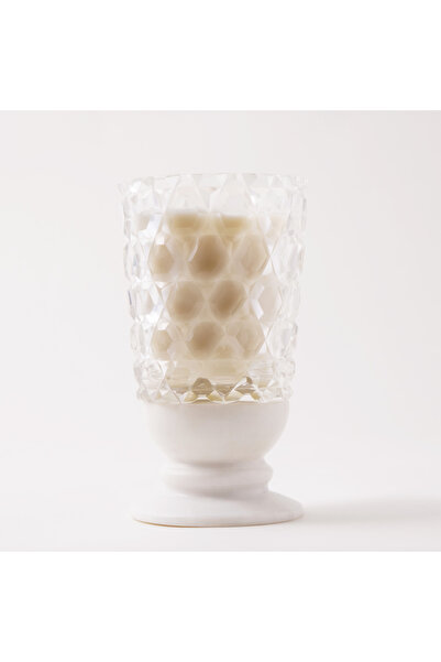 homez oud and amber glass scented candle with marble base