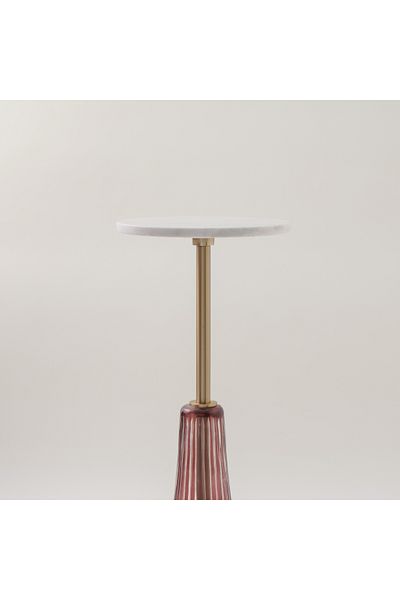 homez marble side table 30*56cm, pink