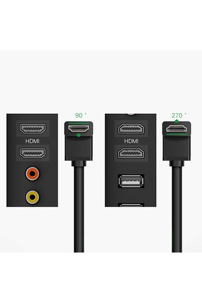 Ugreen Kabel przewód HDMI 4K z wtyczką kątową 2m czarny