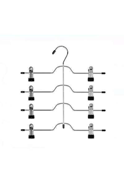 Home Cuier metalic ShopHome pentru fuste și pantaloni cu 4 cleme metalice 33 cm